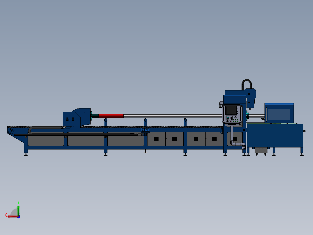 大功率激光自动切管机图纸sw16可编辑后视图