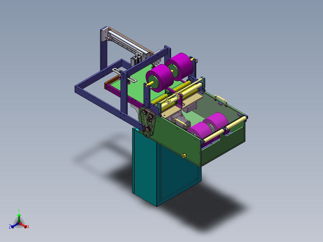 手机导光板包膜机 sw17可编辑正等轴测图