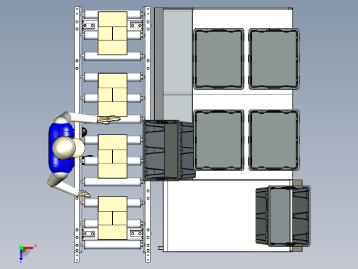 箱子输送物流线3D数模图纸 x_t格式俯视缩略图