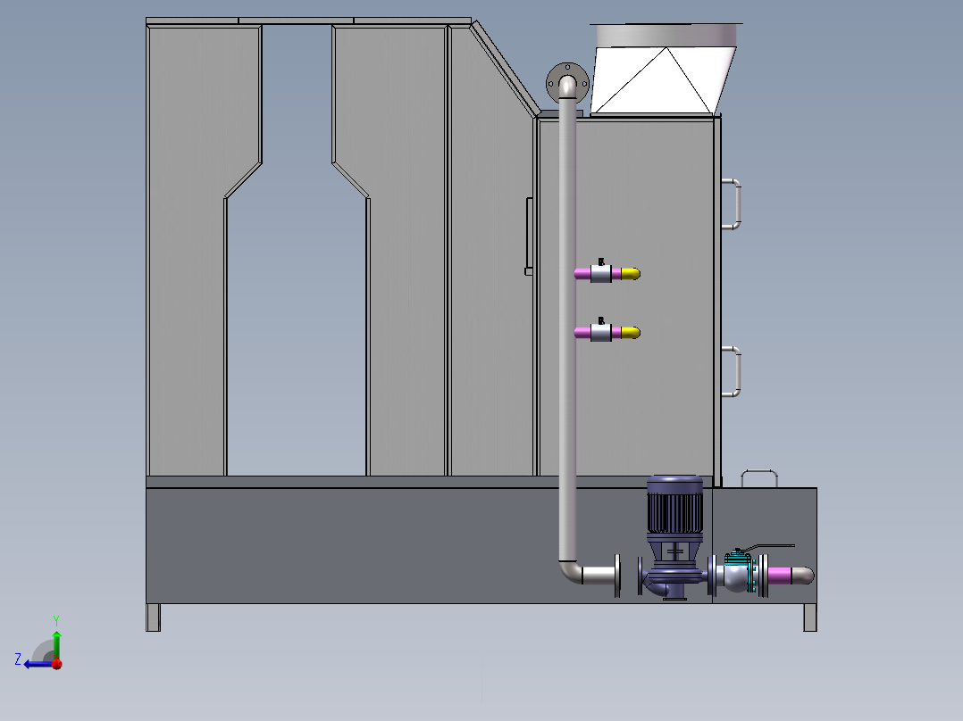 水帘喷漆房右视图