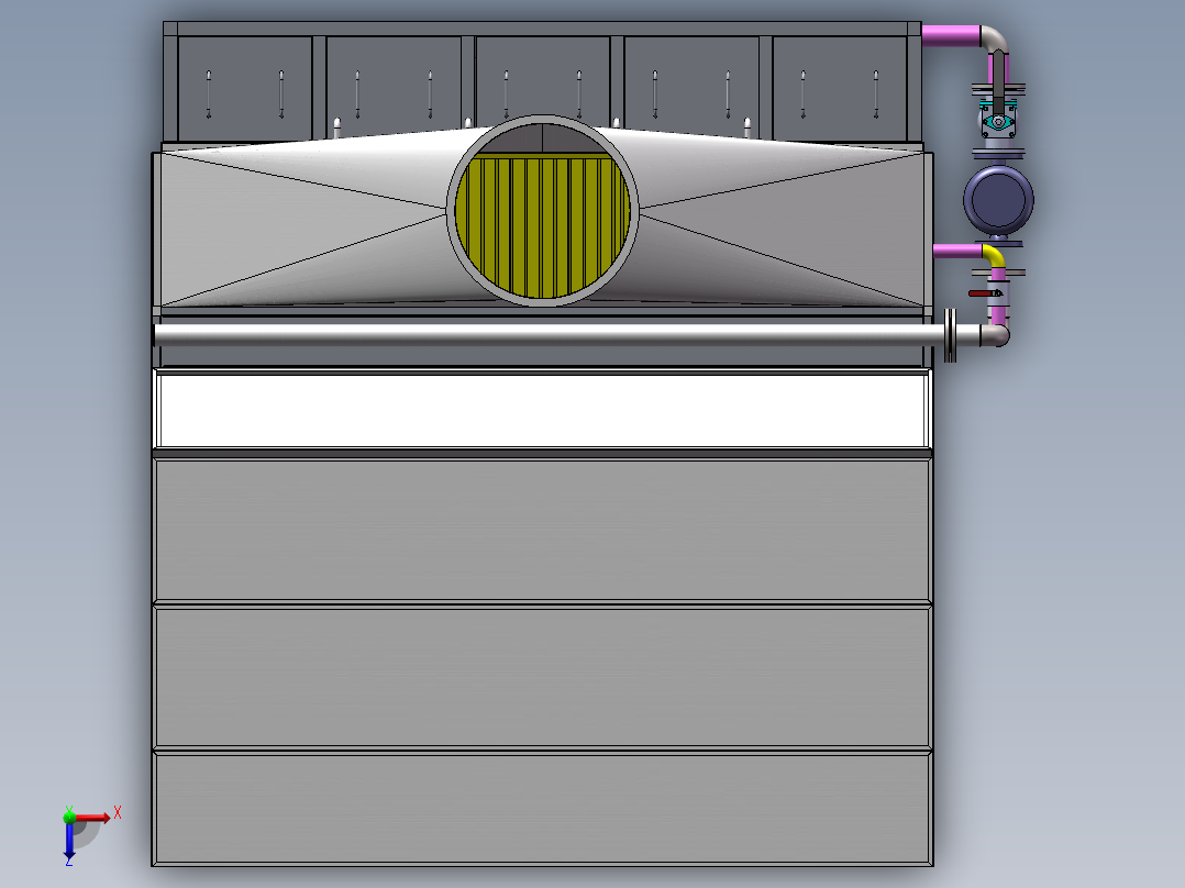 水帘喷漆房俯视图