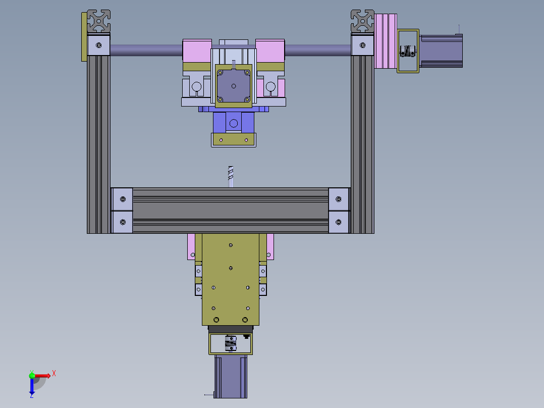 E131 2.2KW主轴数控铣床俯视图