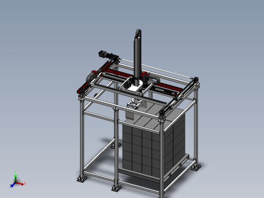 四轴龙门码垛机桁架机械手3d图纸龙门桁架上下料机械手3d三维模型