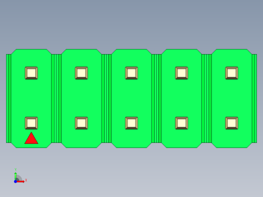 彩色公头100mil（2.54mm）系列-DS1021_green_2x05p_100mil_Type1_rev1.0前视缩略图