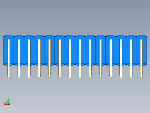 彩色公排针 100mil 2.54mm 系列-DS1022_blue_3x14p_100mil_TypeD_rev1.0后视缩略图