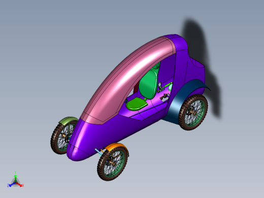 独立四轮悬架越野自行车正等轴测缩略图