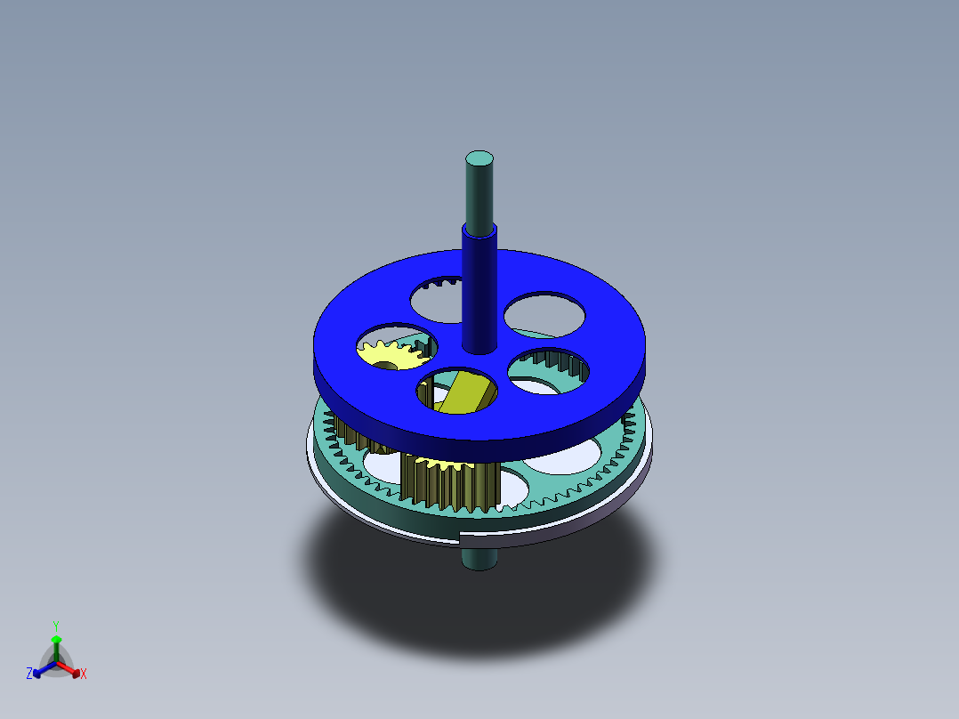 双轴反转机构正等轴测图