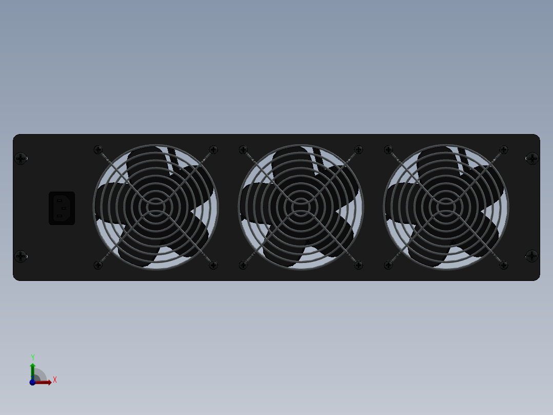3U风扇模块模型图前视图
