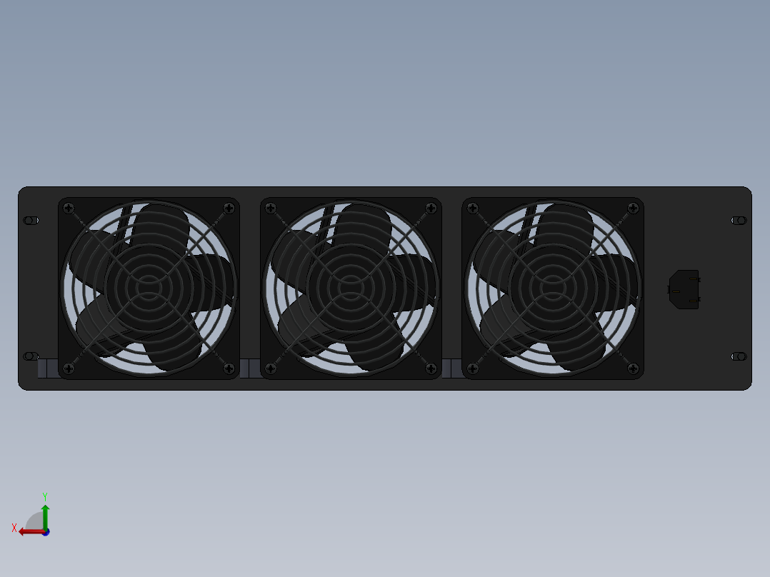 3U风扇模块模型图后视图