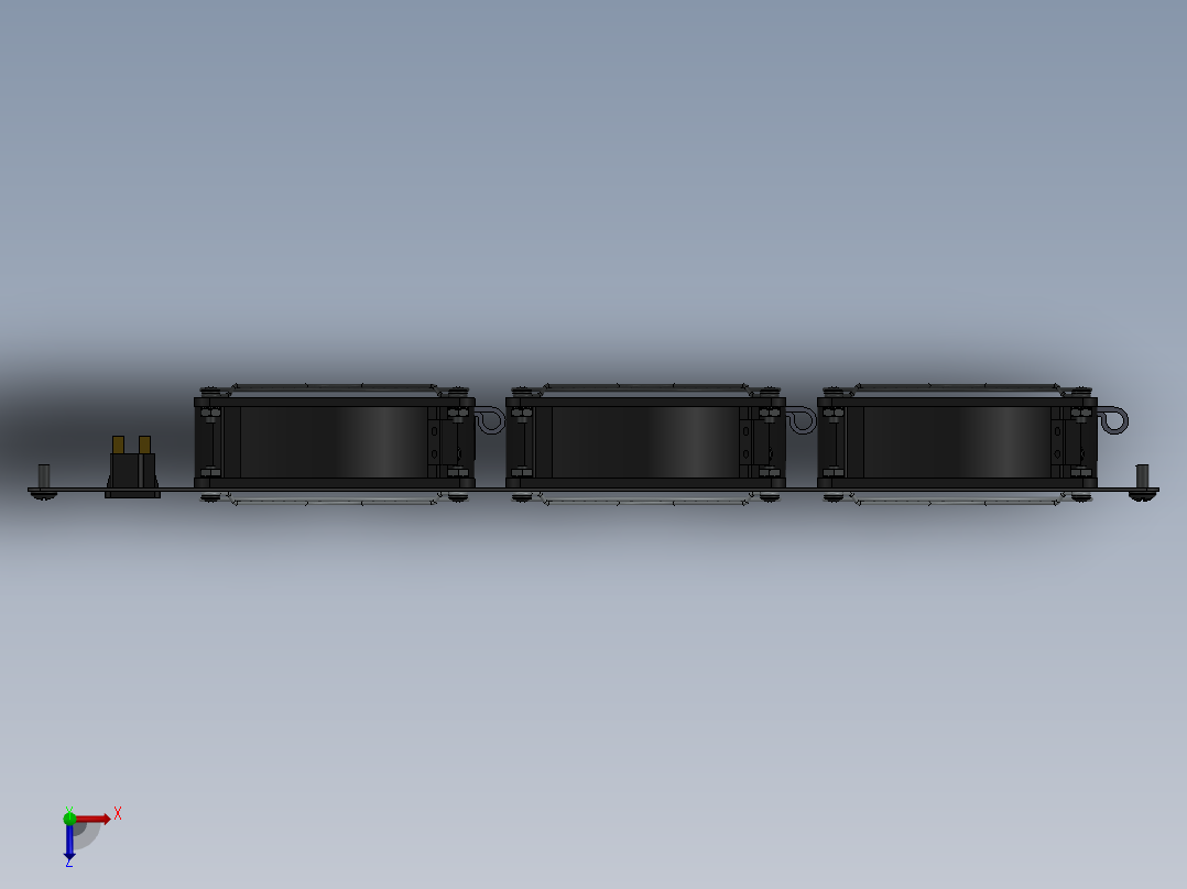3U风扇模块模型图俯视图