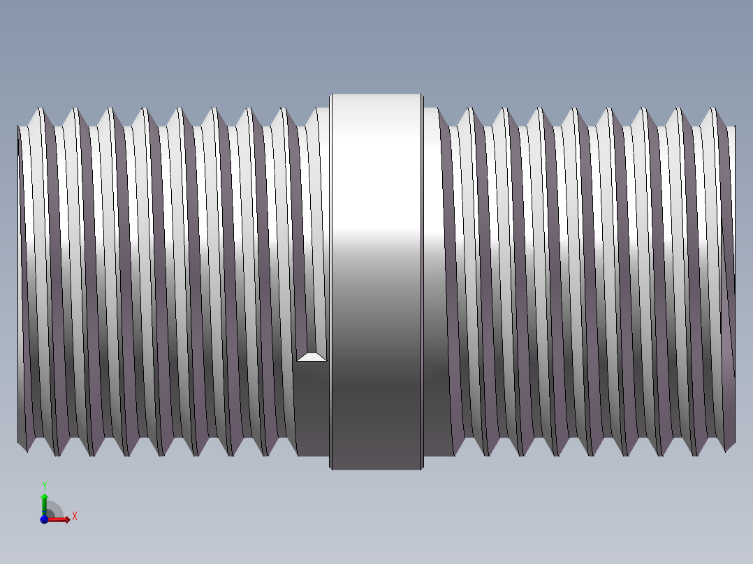 对丝-圆边等径 DN8前视图