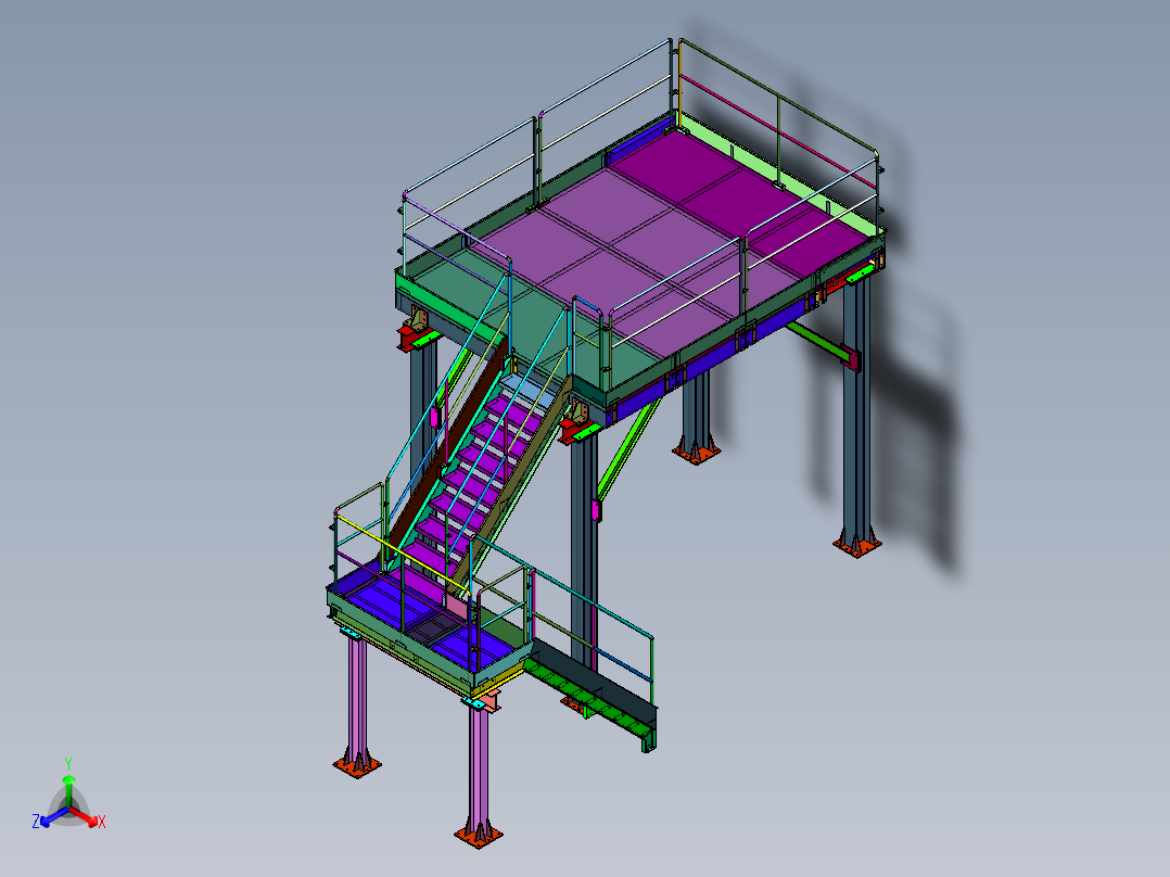 重型组合格式钢构阁楼二层平台