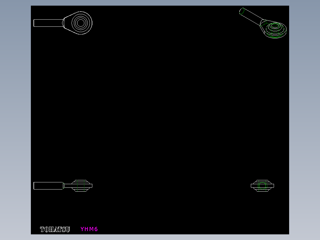 端桿軸承YHP.YHPL,YHN.YHNL,YHM.YHML-2D多系列多零件图纸模型