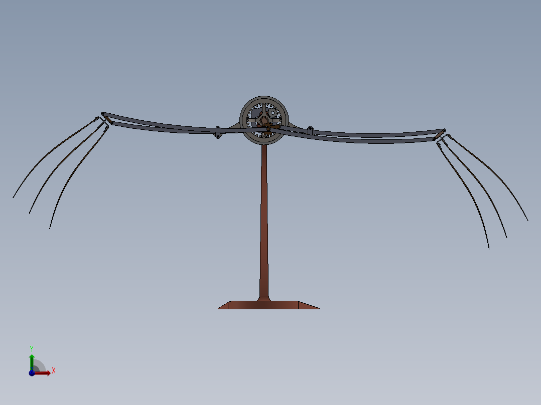 扑翼机构机械设计与仿真前视图