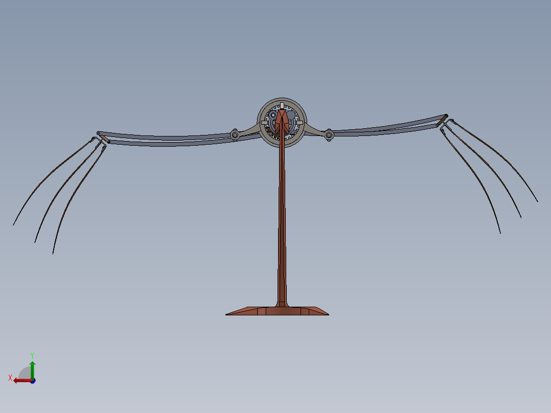 扑翼机构机械设计与仿真后视图