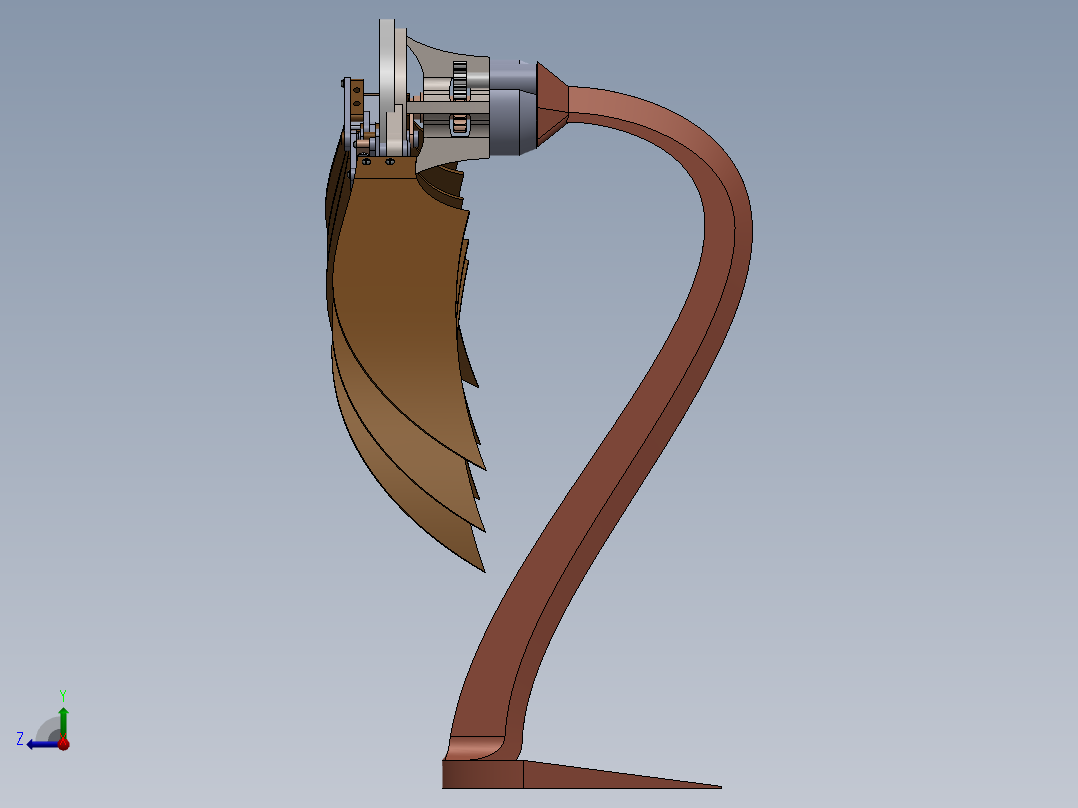 扑翼机构机械设计与仿真右视图