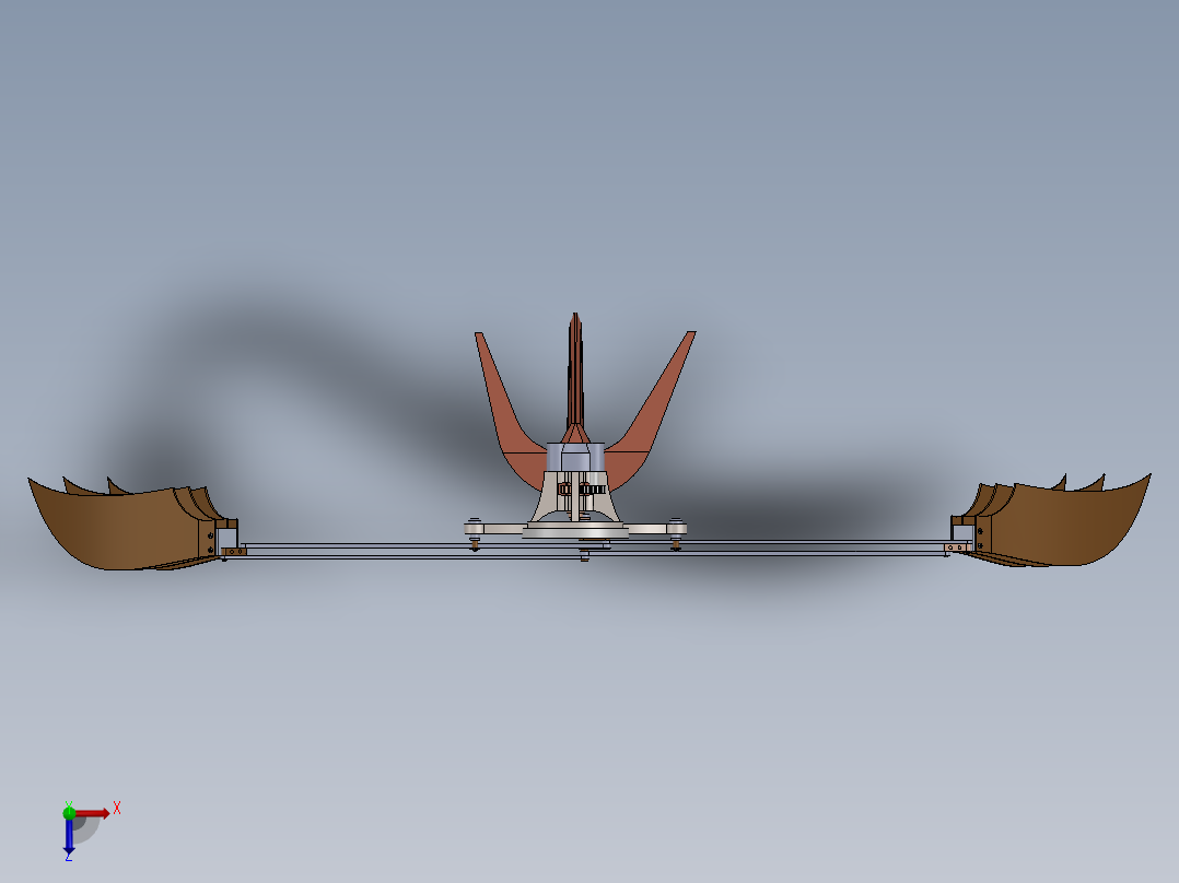 扑翼机构机械设计与仿真俯视图