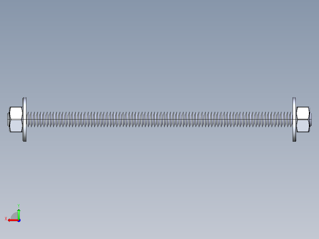 紧固件-IGES 0.3125 All-Thread后视图