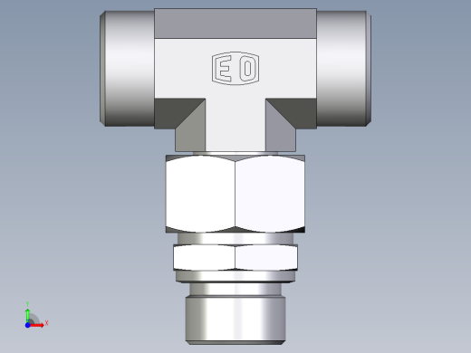 卡套式工业通用硬管接头EO_Assembled_adjustable_standpipe_branch_tee_EVT22LMOMD71前视缩略图