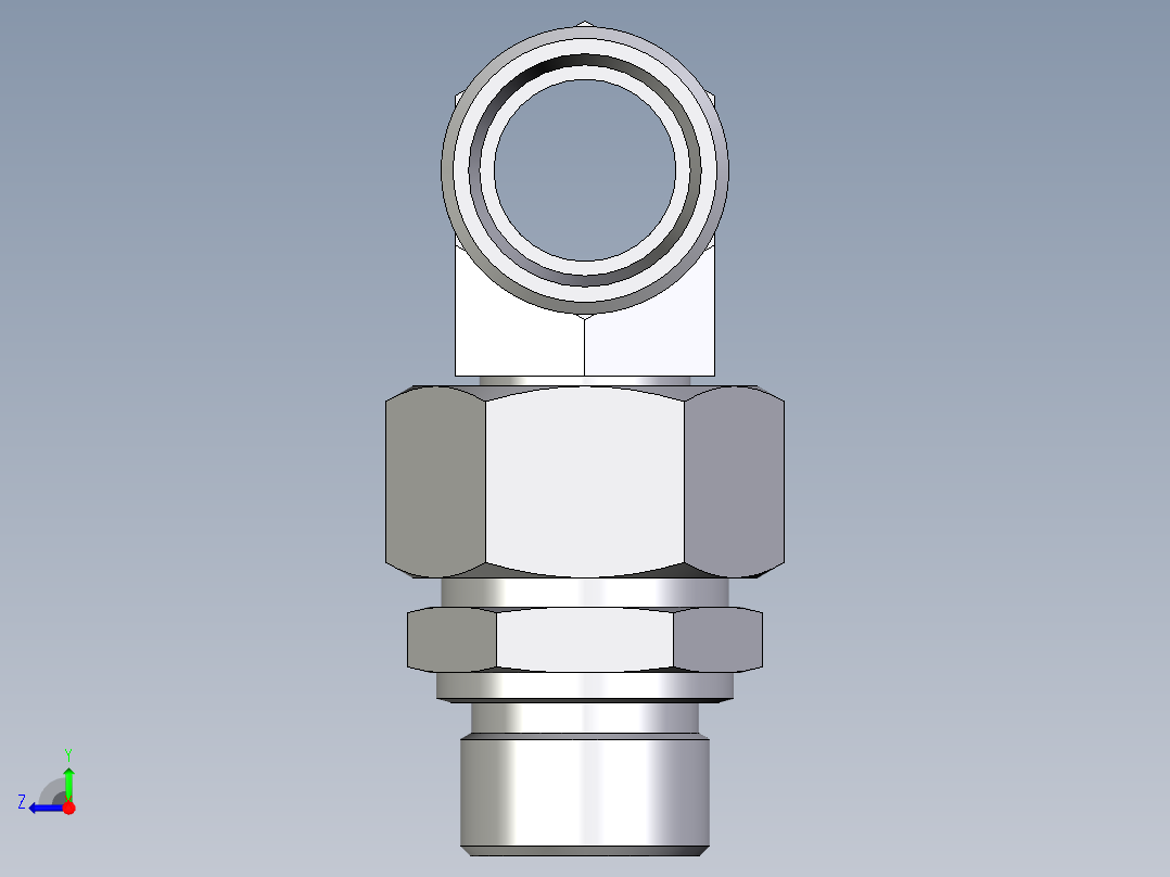 卡套式工业通用硬管接头EO_Assembled_adjustable_standpipe_branch_tee_EVT22LMOMD71右视图