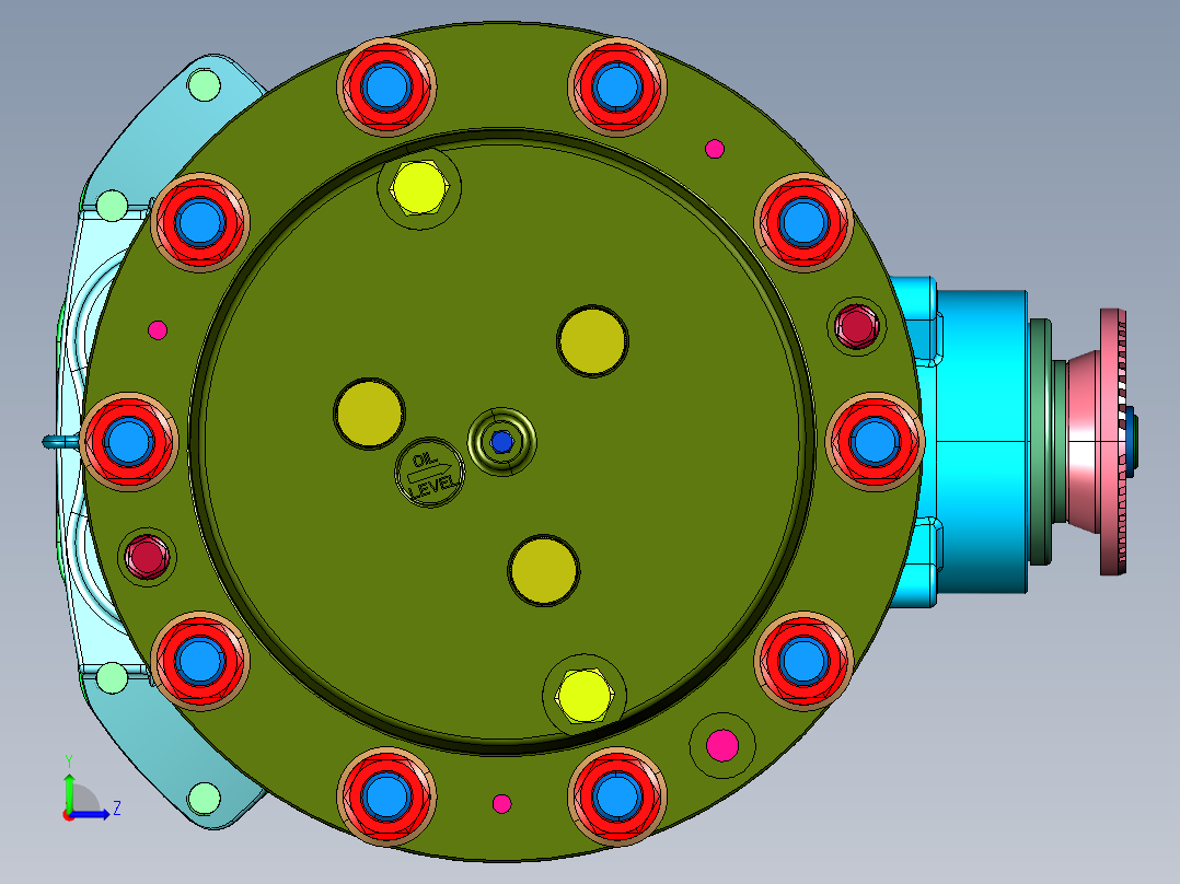 重型转向刚性悬架车轴后桥装置左视图
