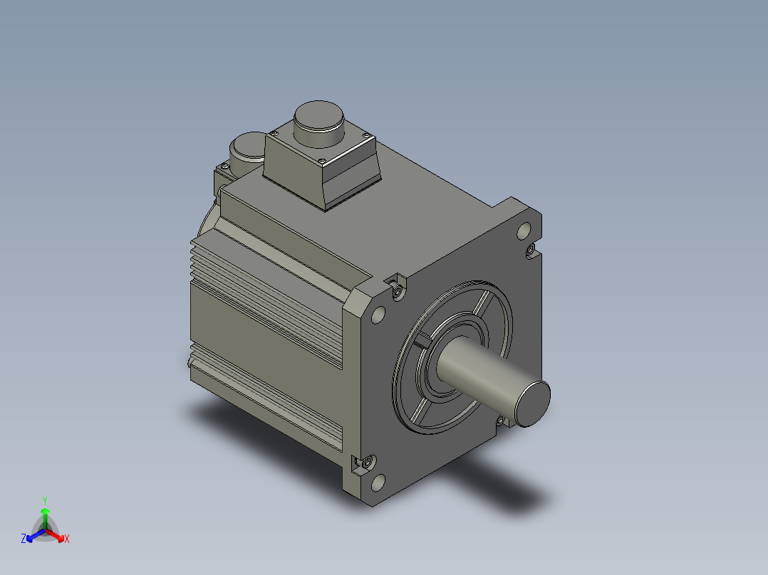 4000W MHME伺服马达正等轴测图