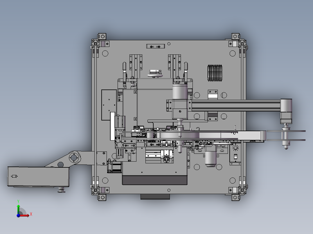 高速电子凸轮插针机3D图纸 机械设计参考资料设计素材前视图