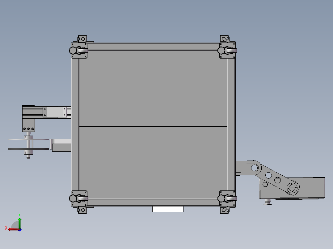 高速电子凸轮插针机3D图纸 机械设计参考资料设计素材后视图