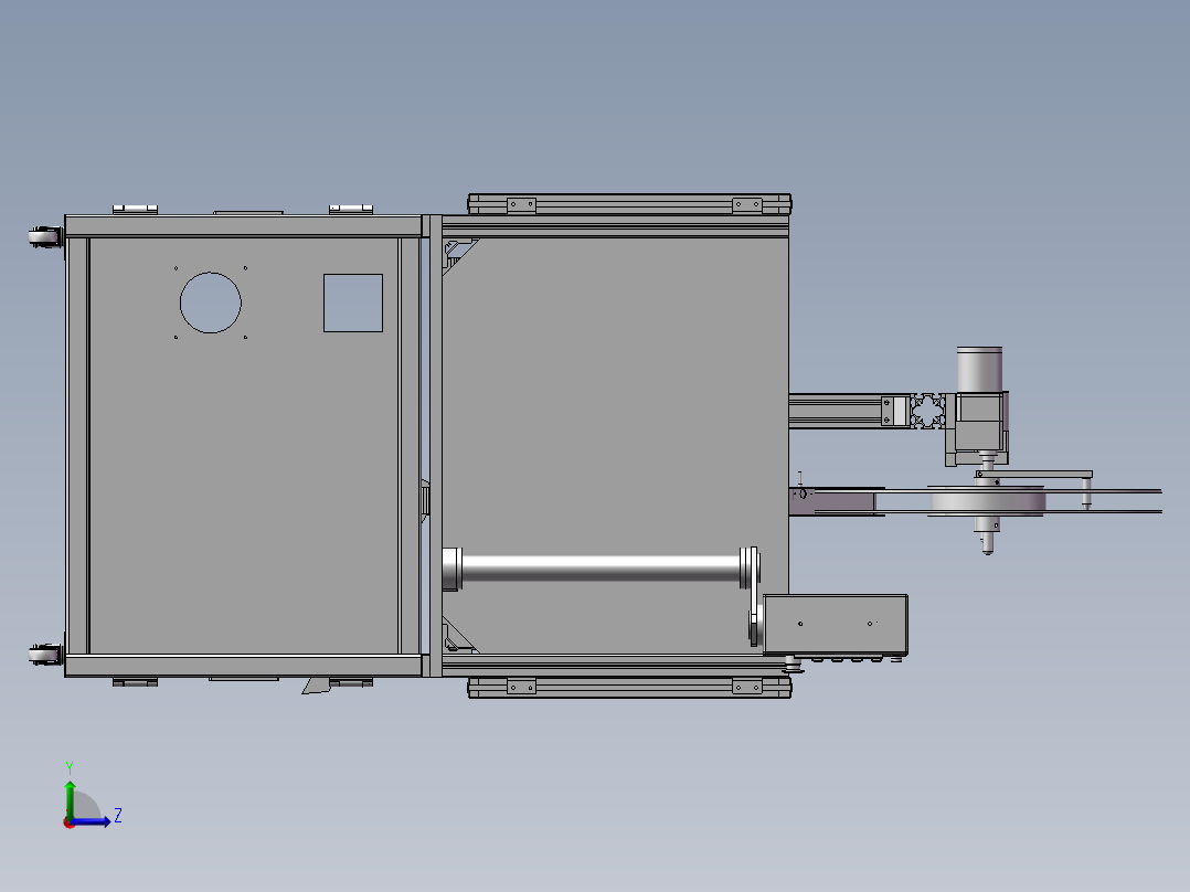 高速电子凸轮插针机3D图纸 机械设计参考资料设计素材左视图