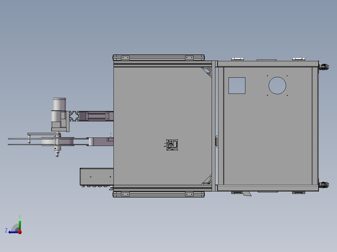 高速电子凸轮插针机3D图纸 机械设计参考资料设计素材右视图