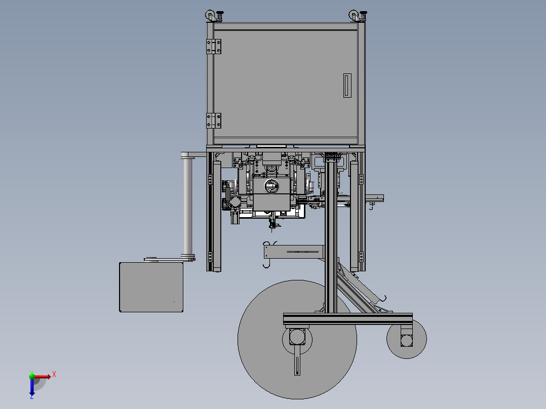 高速电子凸轮插针机3D图纸 机械设计参考资料设计素材俯视图