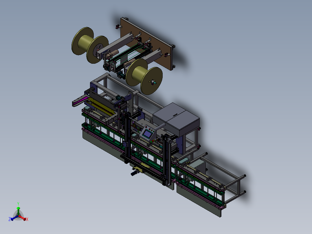 洗墙灯玻璃板包密封胶条设备sw21正等轴测图