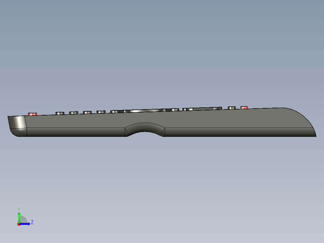 遥控器、遥控板(22)左视图