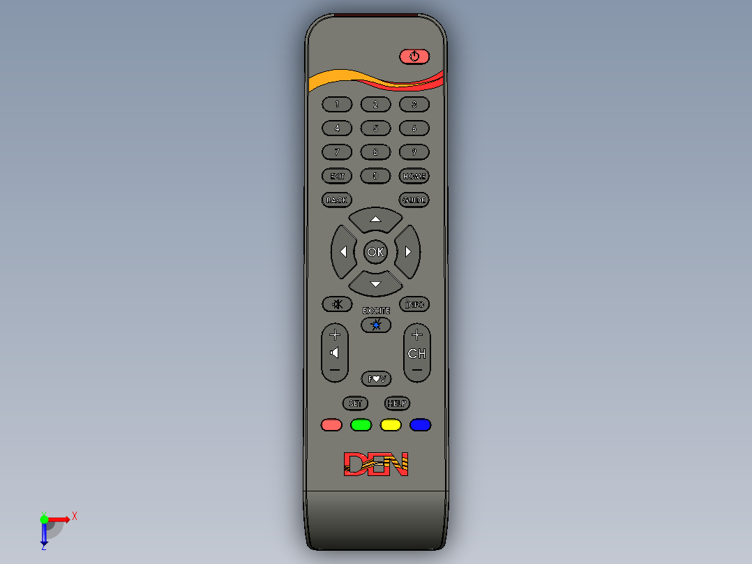 遥控器、遥控板(22)俯视图