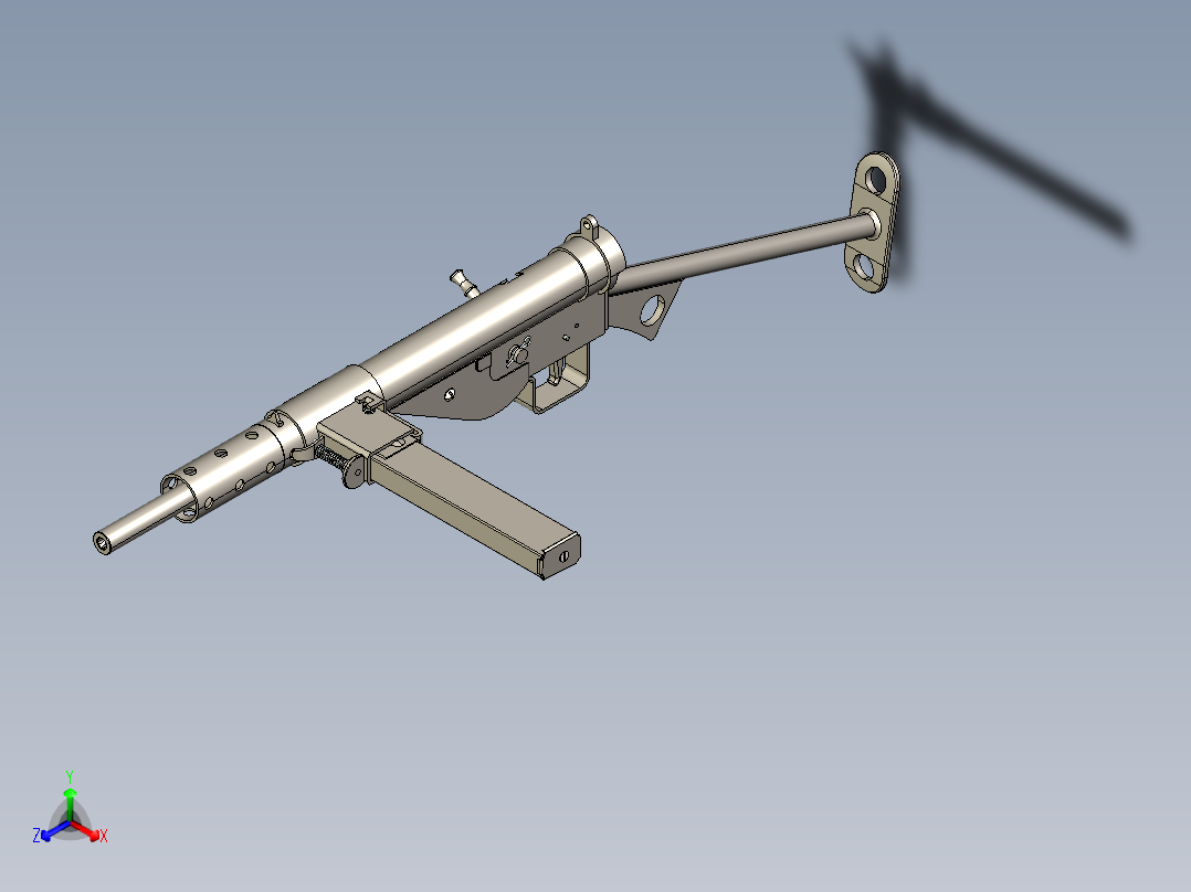 手枪左轮冲锋枪老式狙击步枪设计3D图纸sten-gun-mk-2-1942 SW STP IGS正等轴测图