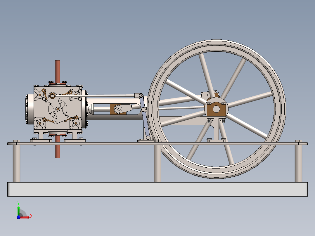 蒸汽机corliss-steam-engine-1832-模型格式为 sw前视图