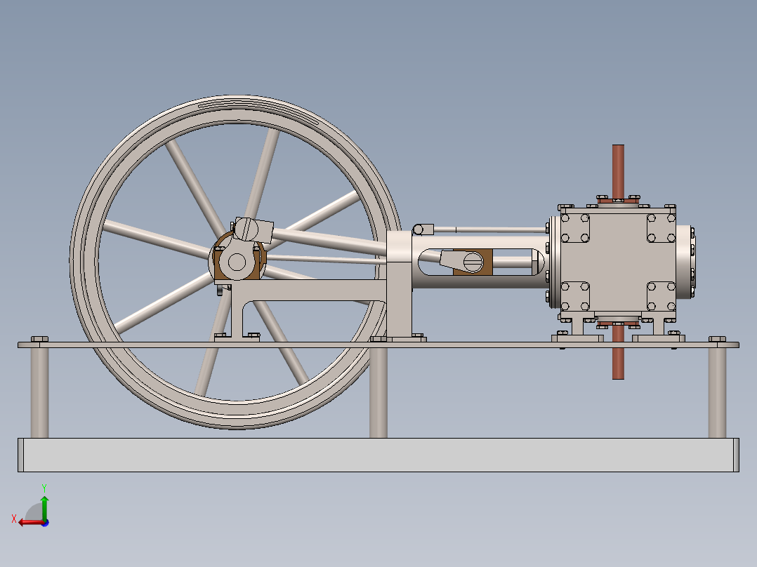 蒸汽机corliss-steam-engine-1832-模型格式为 sw后视图