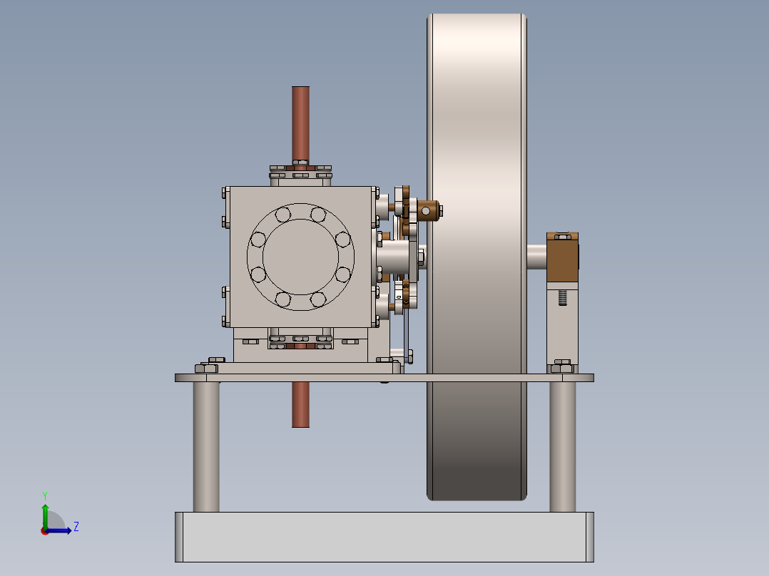 蒸汽机corliss-steam-engine-1832-模型格式为 sw左视图