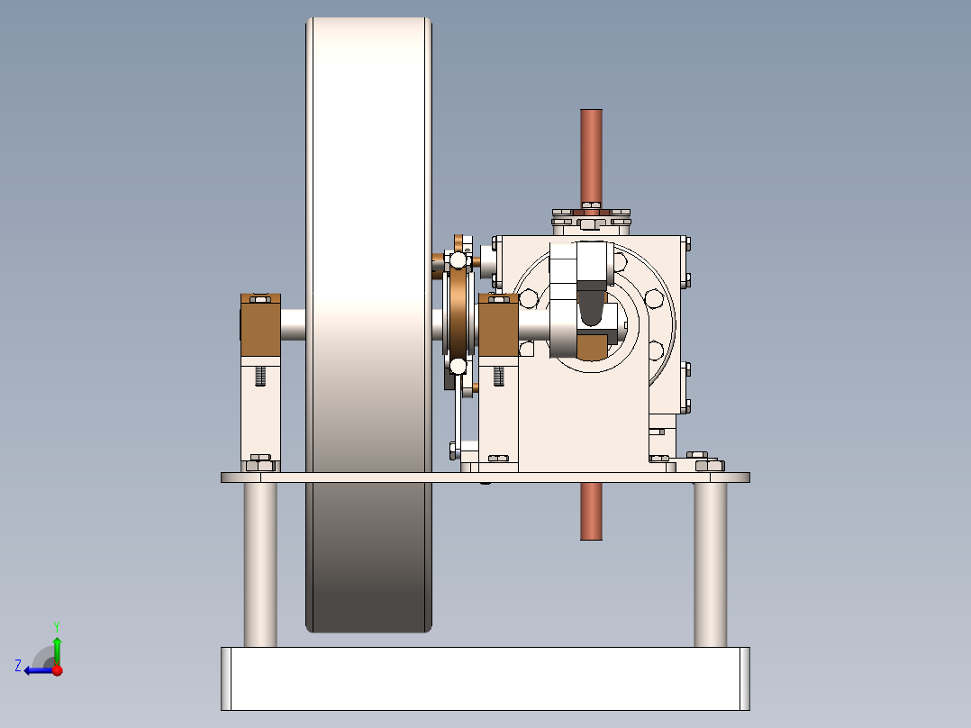 蒸汽机corliss-steam-engine-1832-模型格式为 sw右视图