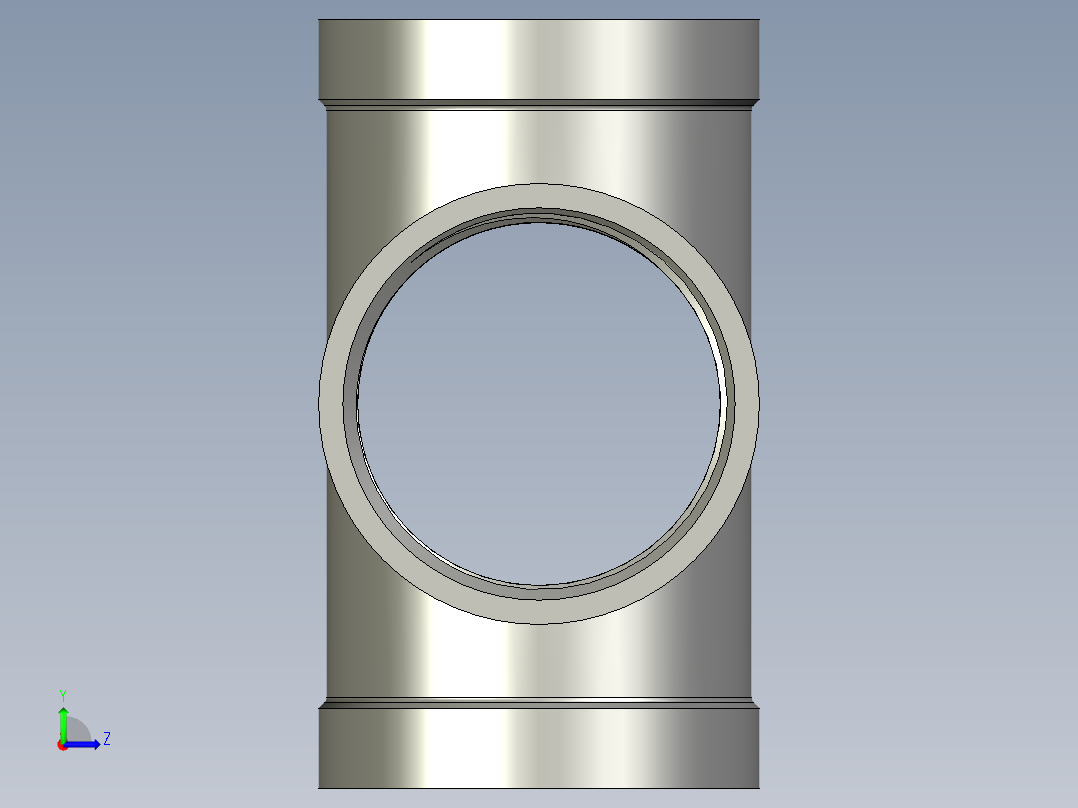 螺纹管四通-等径内丝 DN40左视图