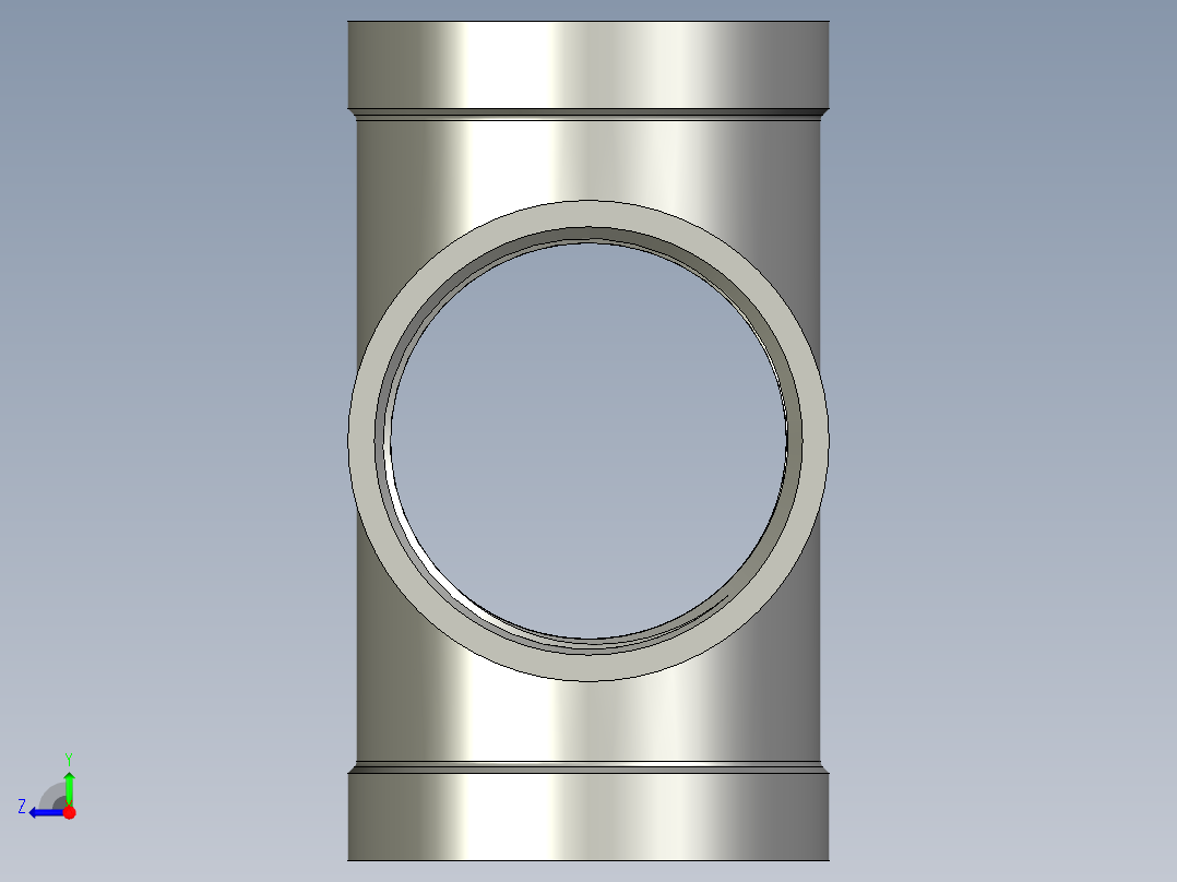 螺纹管四通-等径内丝 DN40右视图