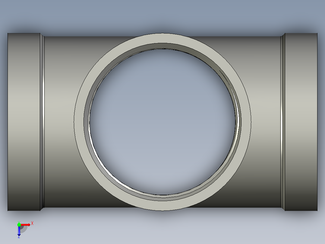 螺纹管四通-等径内丝 DN40俯视图