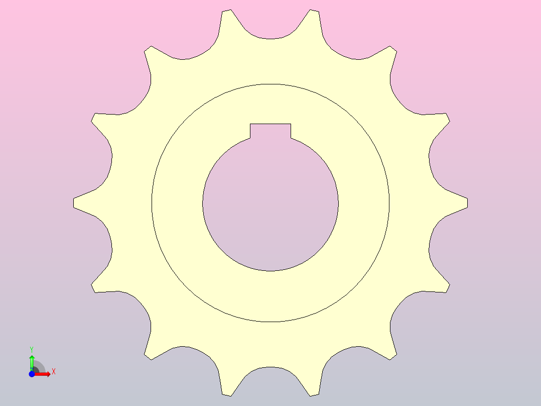 JS 1050-14T-R40-C1机加工主动轮前视图