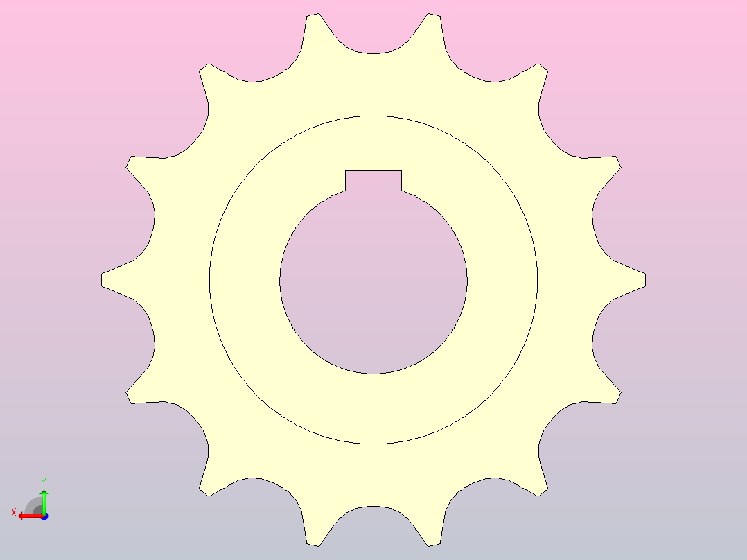 JS 1050-14T-R40-C1机加工主动轮后视图