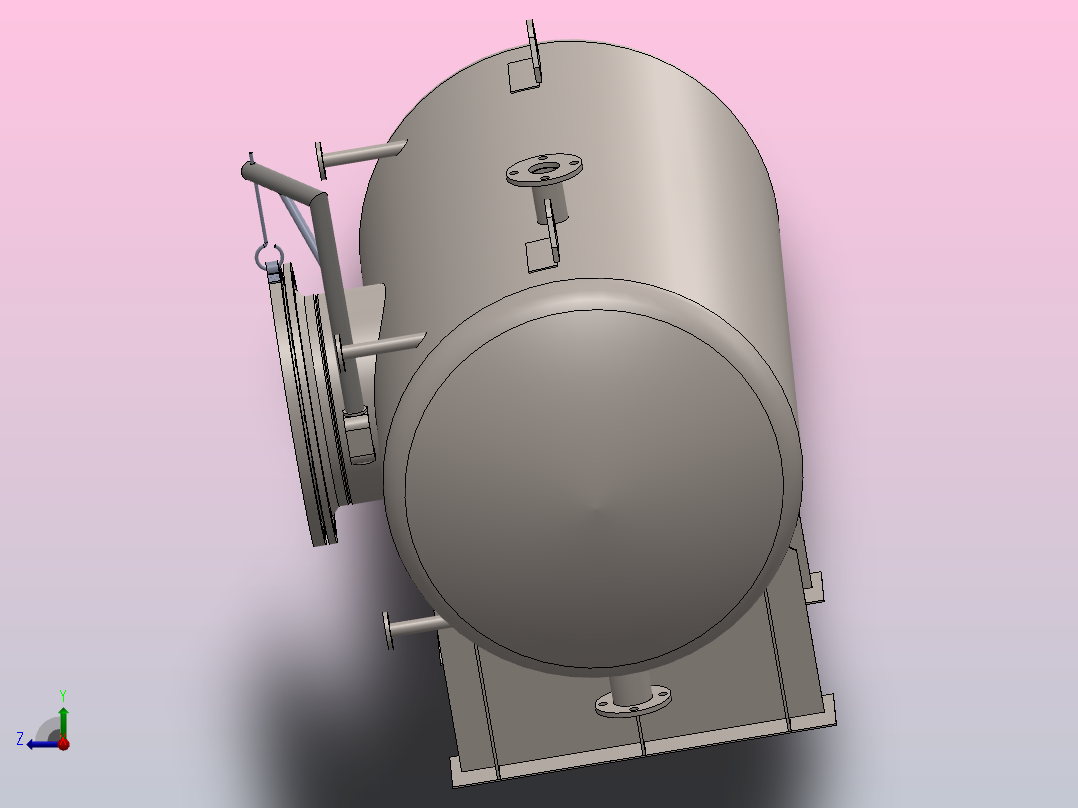 压力容器罐右视图