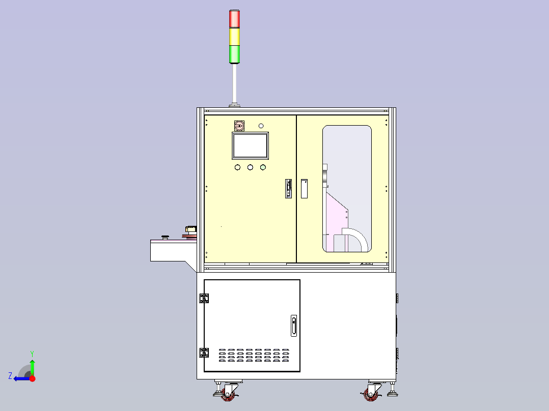 手机充电宝外壳侧边打磨抛光机3D图纸右视图