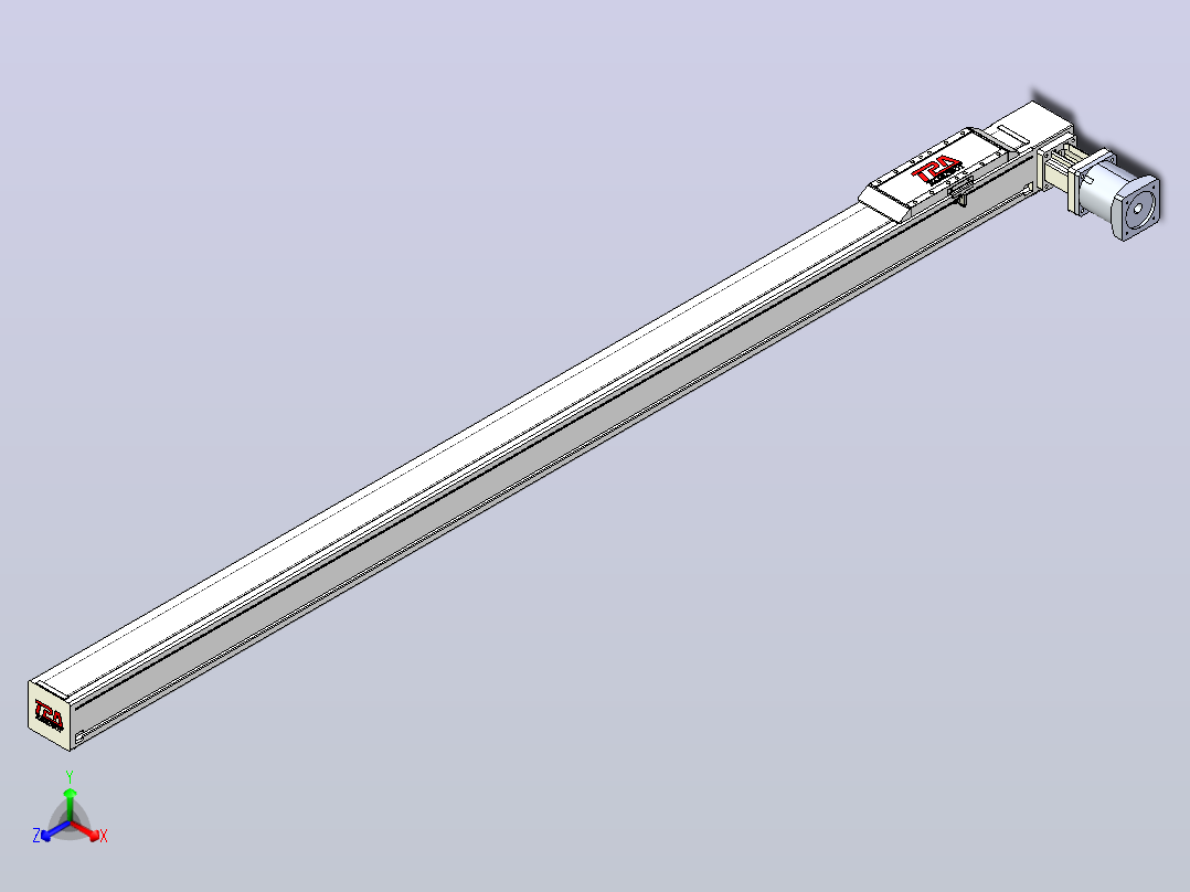 伺服电机集成皮带传动直线执行器TPA-OCB-100-192-L1850-DL-J90-N3正等轴测图