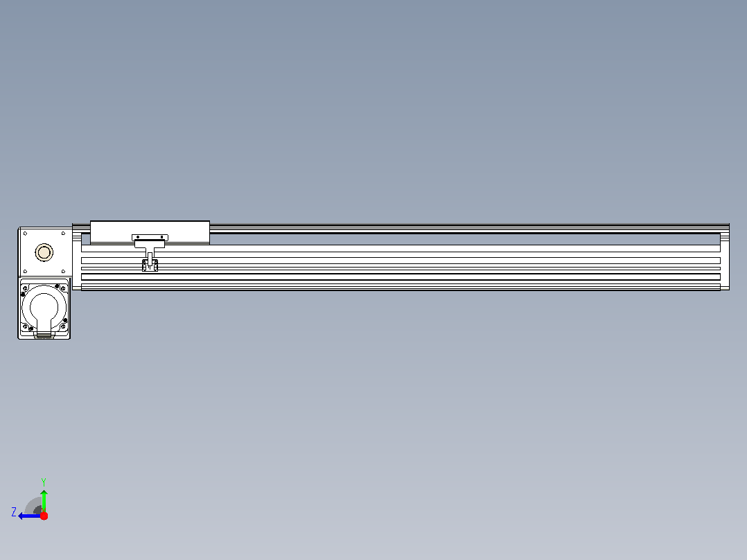 皮带直线轴半封闭可选导轨TPA-HNB-202D-140-L750-LP-C-P75-N3右视图