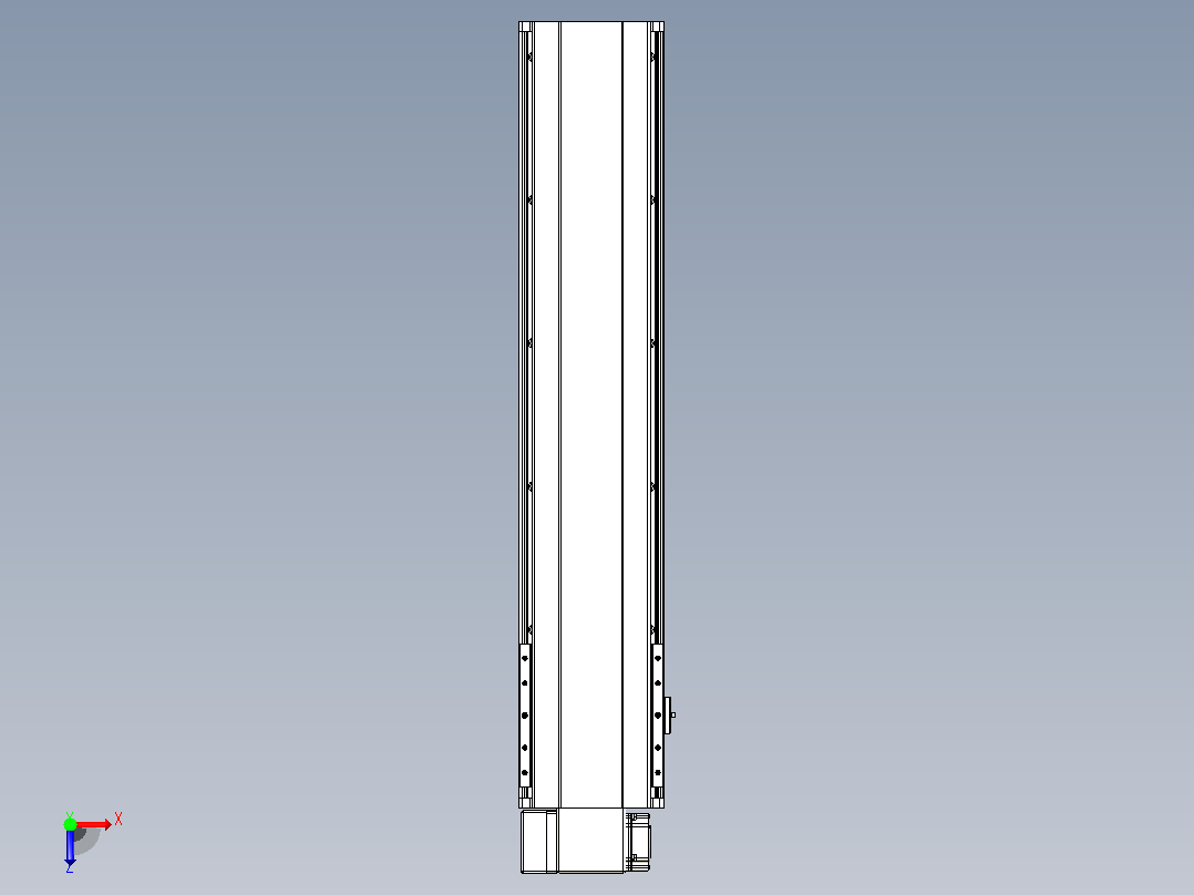 皮带直线轴半封闭可选导轨TPA-HNB-202D-140-L750-LP-C-P75-N3俯视图