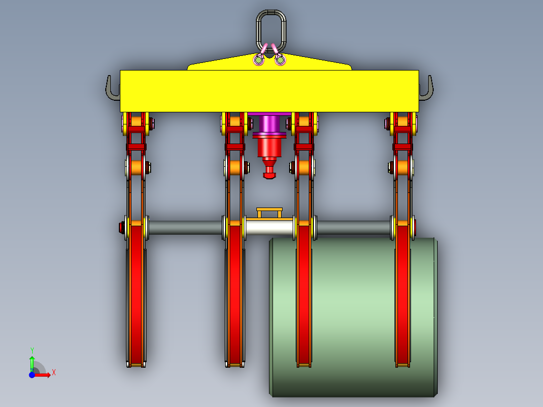 大圆柱体夹爪step前视图